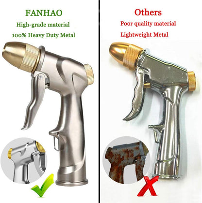 Metal Water Hose Nozzle Heavy Duty, High Pressure, Leak Proof