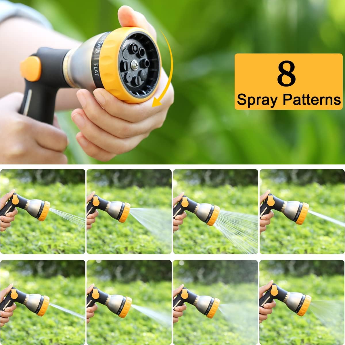 Metal Water Hose Nozzle Heavy Duty, High Pressure, Leak Proof