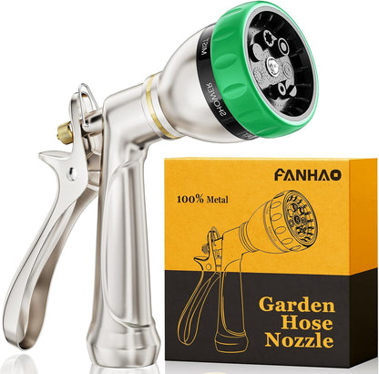 Metal Water Hose Nozzle Heavy Duty, High Pressure, Leak Proof