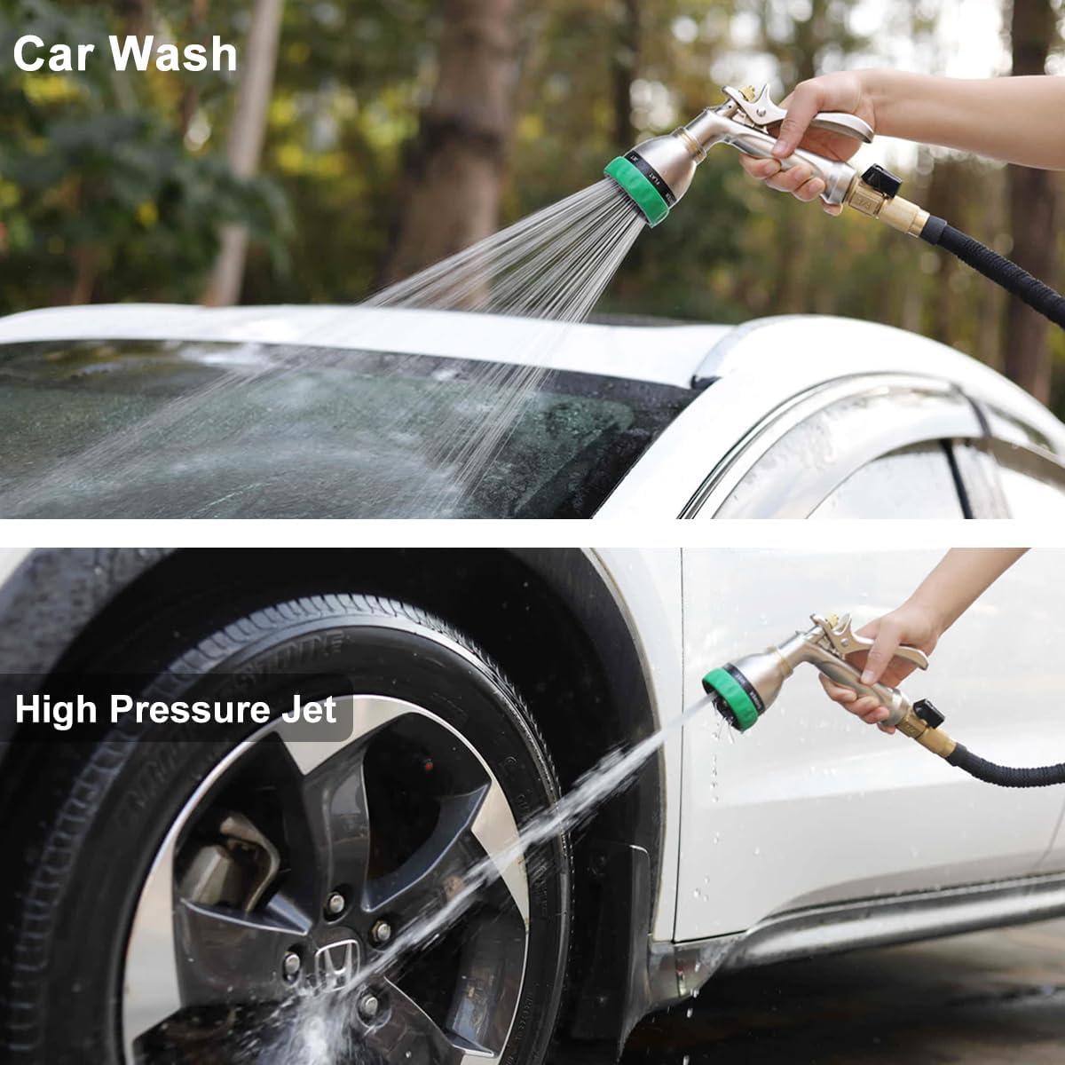 Metal Water Hose Nozzle Heavy Duty, High Pressure, Leak Proof