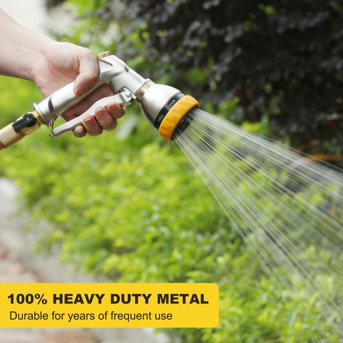 Metal Water Hose Nozzle Heavy Duty, High Pressure, Leak Proof