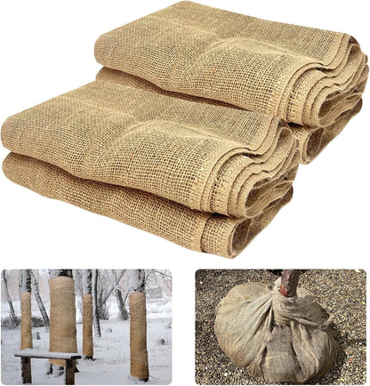 2 Pack Burlap Plant Covers Freeze Protection,15ftx40in Burlap Fabric Bags,Natural Burlap Plant Blankets,Plant Covers Freeze Protection for Winter Outdoor Bushes Trees Potted Plants