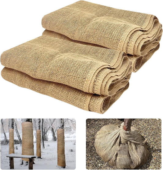 2 Pack Burlap Plant Covers Freeze Protection,15ftx40in Burlap Fabric Bags,Natural Burlap Plant Blankets,Plant Covers Freeze Protection for Winter Outdoor Bushes Trees Potted Plants