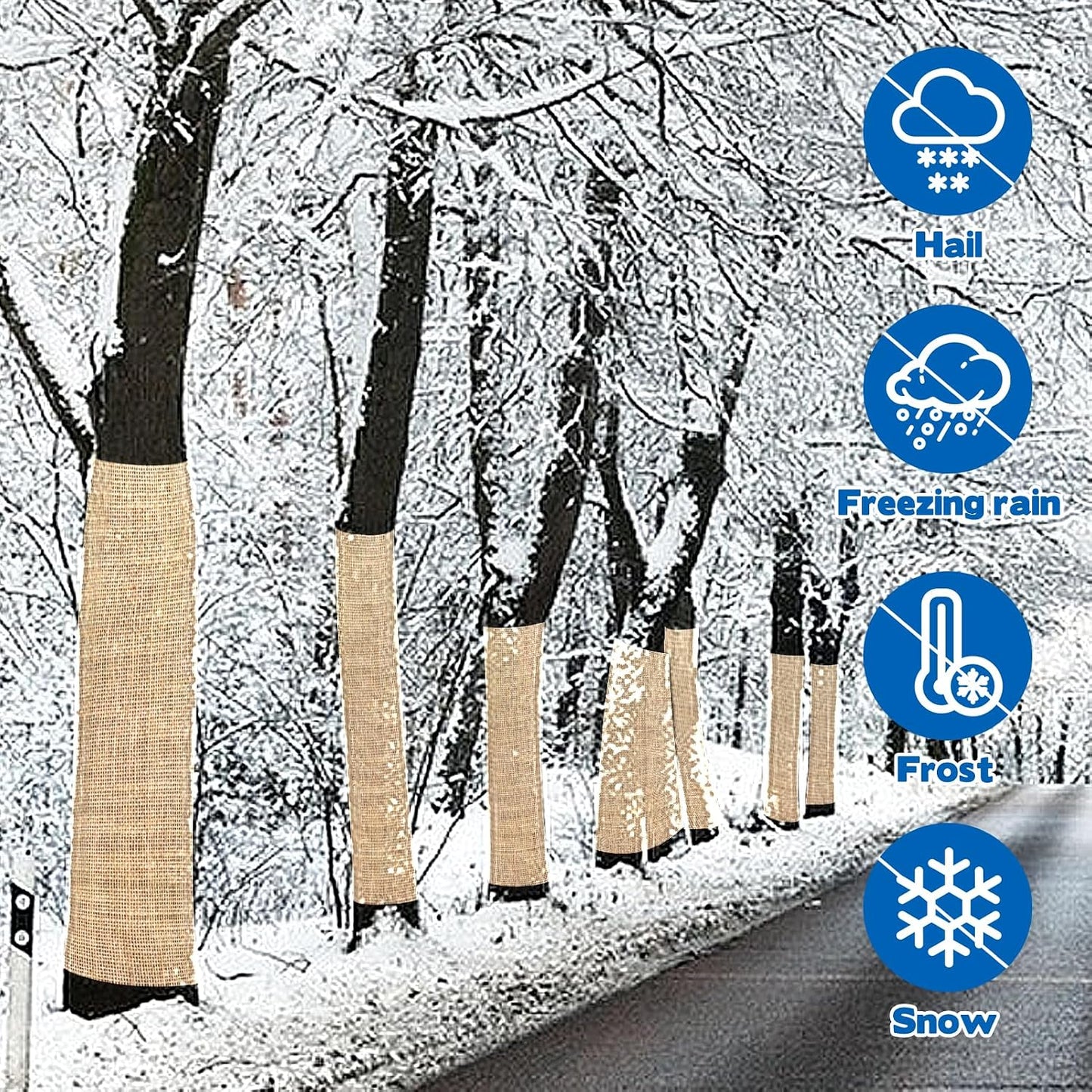 2 Pack Burlap Plant Covers Freeze Protection,15ftx40in Burlap Fabric Bags,Natural Burlap Plant Blankets,Plant Covers Freeze Protection for Winter Outdoor Bushes Trees Potted Plants
