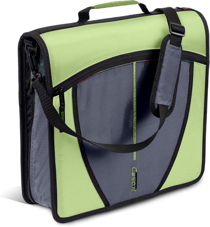 School Zipper Binder | 3-Inch O-Rings | 600-Sheet | D-146 Key Lime