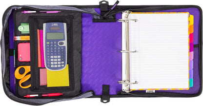 School Zipper Binder | 3-Inch O-Rings | 600-Sheet | D-146 Key Lime