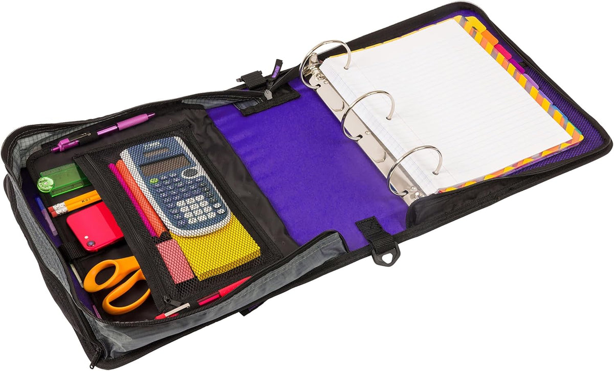 School Zipper Binder | 3-Inch O-Rings | 600-Sheet | D-146 Key Lime