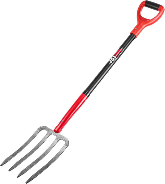 4-Tine Forged Garden Fork Digging Forks with Fiberglass Handle 43 in