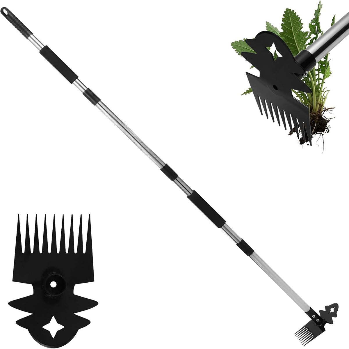 Weed Remover Tool,Portable Garden Weeder Tool,60"Gardening Weeding Tools,2026 New Manganese Steel Weeding Tools,for Hand Weeder for Vegetable Gardening Backyard Farm Planting & Uprooting Weeding Tool