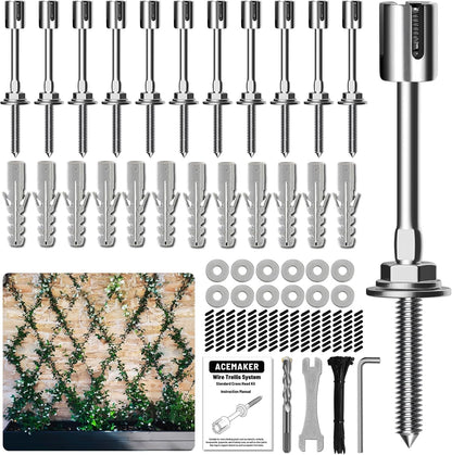 Wire Trellis Kit, 20-Set 5/64” (2mm) Crosshead Kit with 98ft Cable