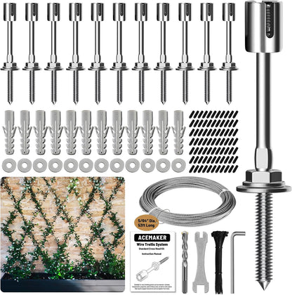 Wire Trellis Kit, 20-Set 5/64” (2mm) Crosshead Kit with 98ft Cable