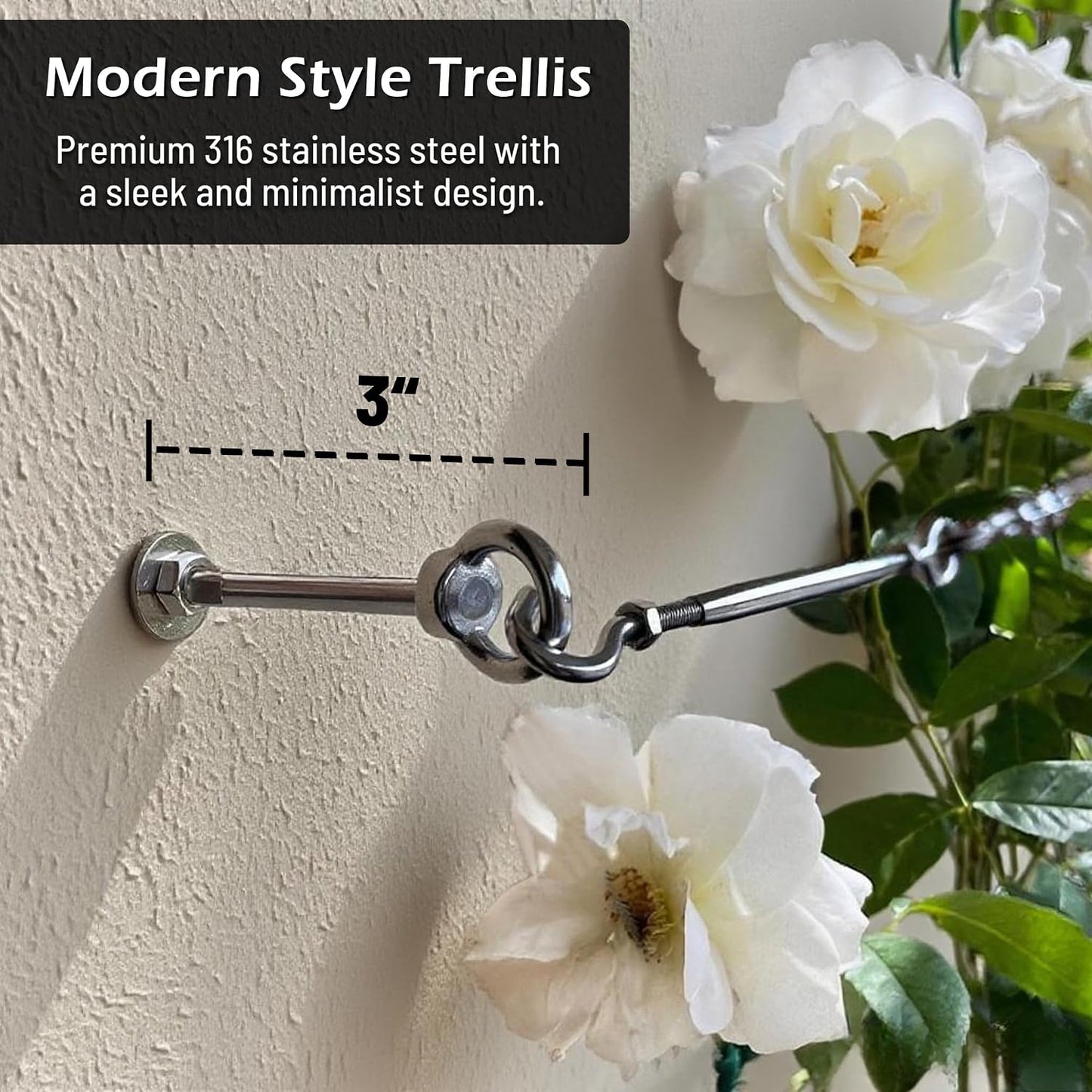 Wire Trellis Kit, 20-Set 5/64” (2mm) Crosshead Kit with 98ft Cable