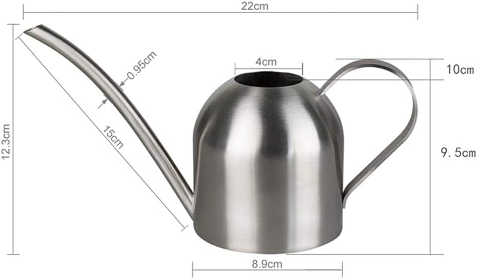 Small Watering Can for Indoor Plants, 15oz/450ml Stainless Steel Long Spout Watering Can for Succulents, Herbs (Black)