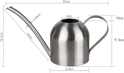 Small Watering Can for Indoor Plants, 15oz/450ml Stainless Steel Long Spout Watering Can for Succulents, Herbs (Black)