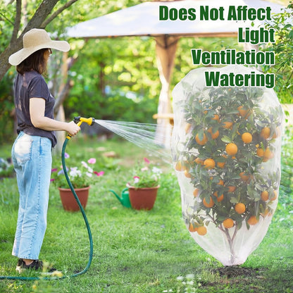 12 Pcs Bird Netting for Garden 3.3 x 2.3 ft Garden Plant Insect Mesh Bags Bush Net Cover with Drawstring Zipper for Blueberry Tomato Strawberry Plants Protection from Insect Squirrel