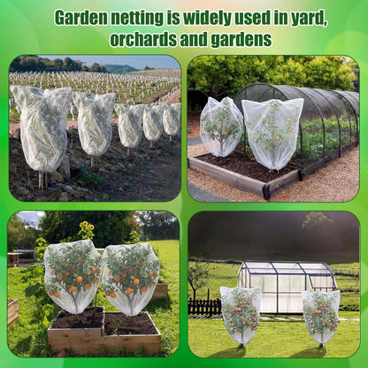 12 Pcs Bird Netting for Garden 3.3 x 2.3 ft Garden Plant Insect Mesh Bags Bush Net Cover with Drawstring Zipper for Blueberry Tomato Strawberry Plants Protection from Insect Squirrel