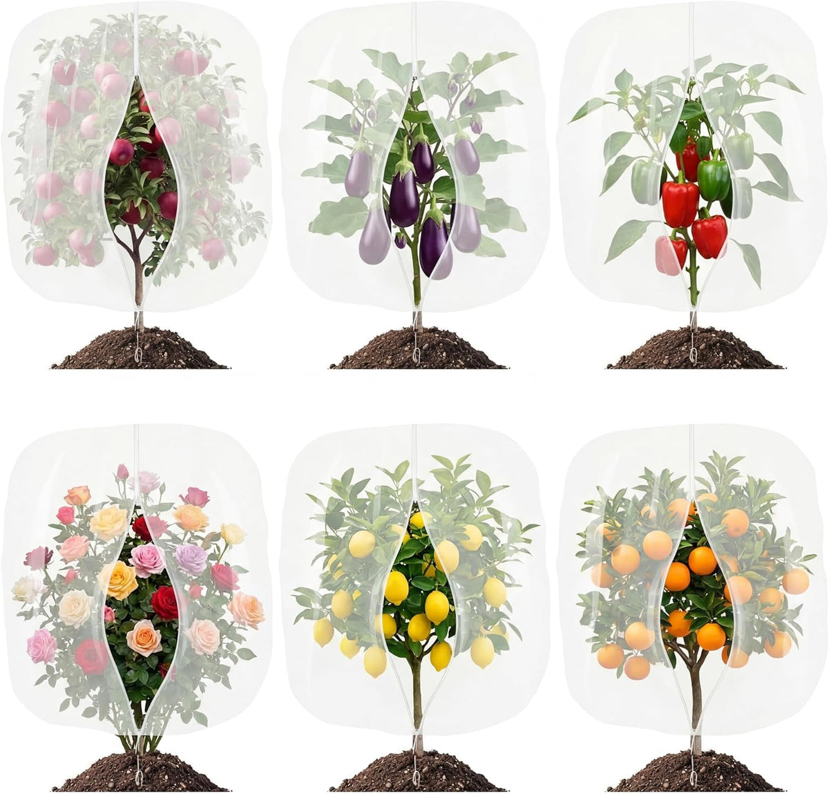 12 Pcs Bird Netting for Garden 3.3 x 2.3 ft Garden Plant Insect Mesh Bags Bush Net Cover with Drawstring Zipper for Blueberry Tomato Strawberry Plants Protection from Insect Squirrel