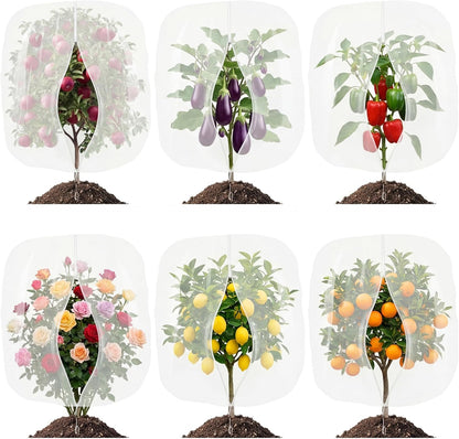 12 Pcs Bird Netting for Garden 3.3 x 2.3 ft Garden Plant Insect Mesh Bags Bush Net Cover with Drawstring Zipper for Blueberry Tomato Strawberry Plants Protection from Insect Squirrel