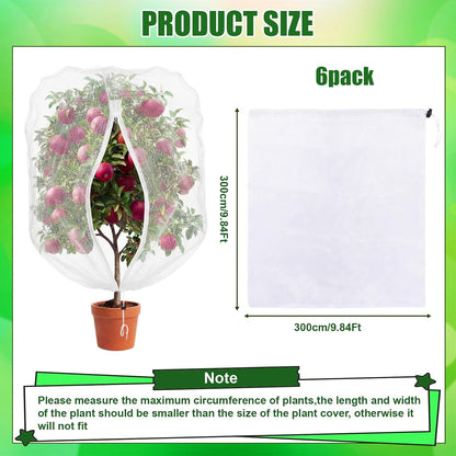 12 Pcs Bird Netting for Garden 3.3 x 2.3 ft Garden Plant Insect Mesh Bags Bush Net Cover with Drawstring Zipper for Blueberry Tomato Strawberry Plants Protection from Insect Squirrel