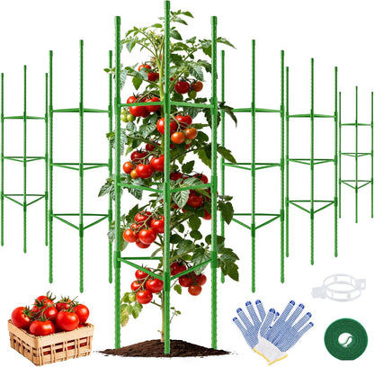 6 Pack Tomato Cages for Garden, Up to 51 Inch Tomato Trellis for Raised Garden Bed, Plant Stakes for Pots, Durable Tomato Plant Support Garden Stakes for Climbing Plants