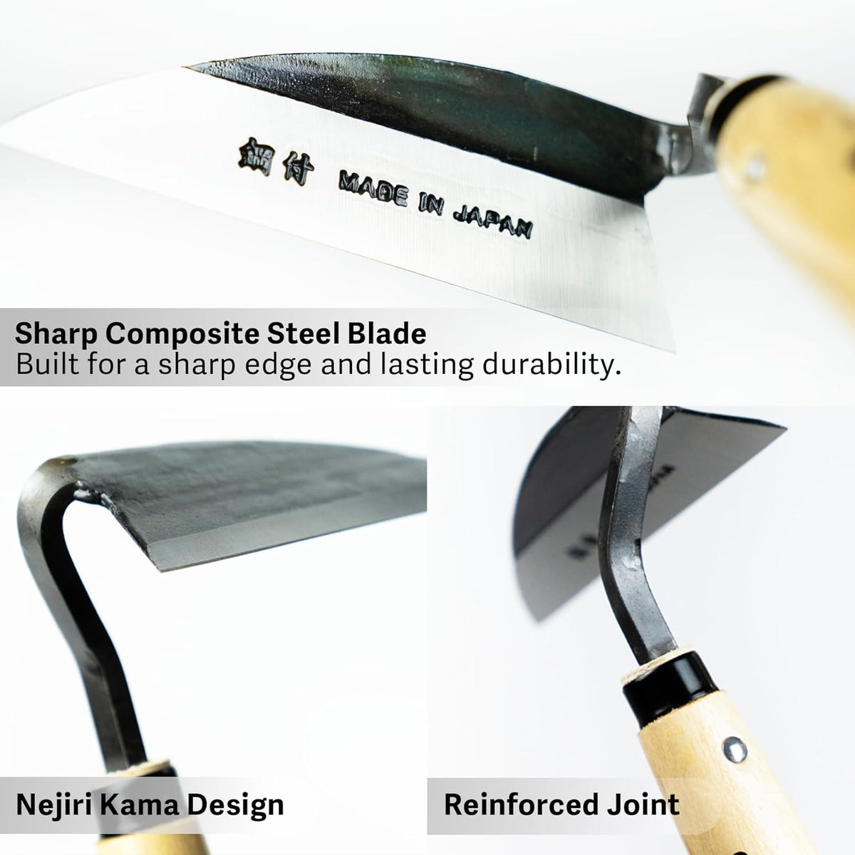 HOUNEN Japanese Weeding Sickle, 4.7-Inch Thick Composite Steel Blade