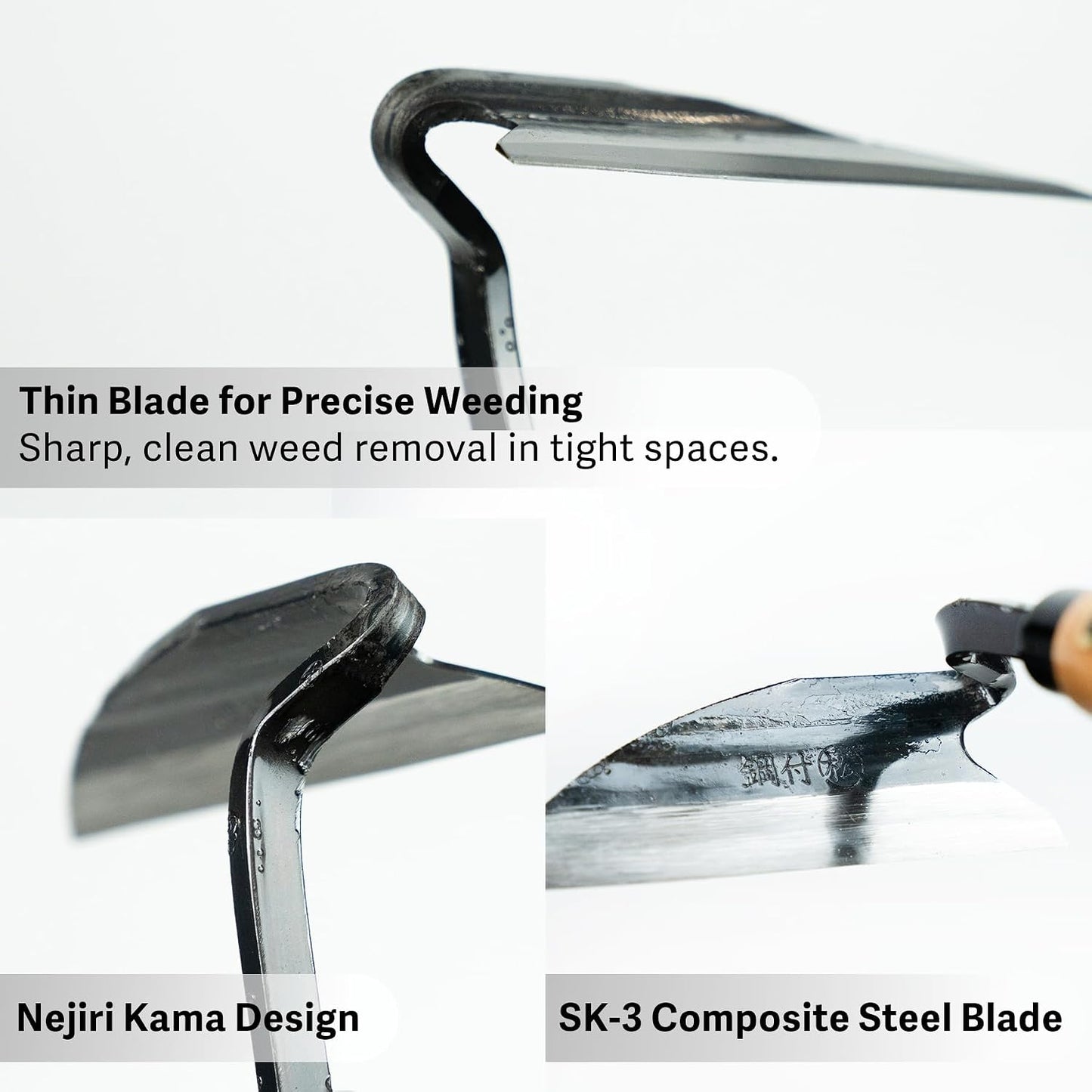 HOUNEN Japanese Weeding Sickle, 4.7-Inch Thick Composite Steel Blade