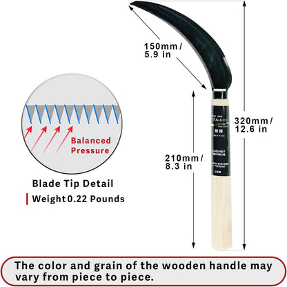 HOUNEN Japanese Weeding Sickle, 4.7-Inch Thick Composite Steel Blade