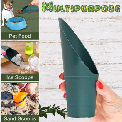 Set of 2 Soil Scoops - Mini Hand Scoops for Transplanting, Weeding, and Potting - Small Garden Scoop, Potting Scoopers, Bonsai Tool - Set of 2 Different Sizes 6½" x 2½" and 6¼" x 1¾" - Green