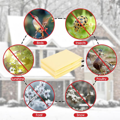 4 PCS Heavy Duty Plant Covers Freeze Protection, 2.82oz/yd² Winter Frost Blankets with Zipper & Drawstring, 39.3"x39.3" Reusable Shrub Covers for Outdoor Potted Plants, Bushes, Rose