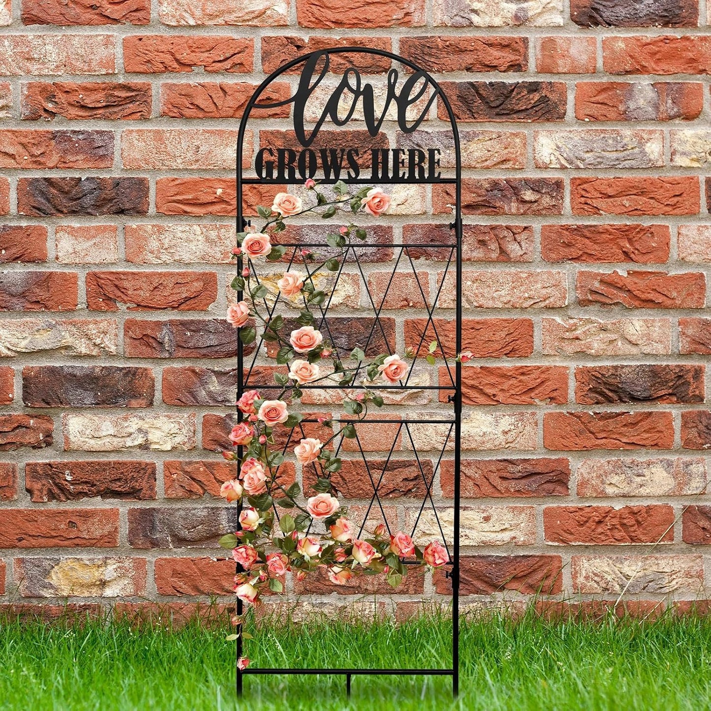 45 * 14 inch Metal Garden Trellis for Climbing Plants Flowers Outdoor,Heavy Duty,Black Coating Rustproof Trellis for Rose, Vegetable, Flowers, Perfect for Training Climbing Plants (1Pcs)