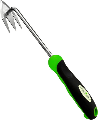 Root Weeder Tool with Ergonomic Handle - Stainless Steel Weed Puller for Planting, Weeding, Flower and Vegetable Care in Lawn Garden Yard | Rust Resistant