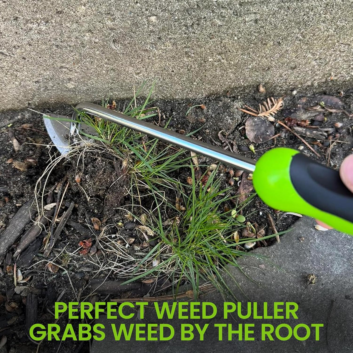 Root Weeder Tool with Ergonomic Handle - Stainless Steel Weed Puller for Planting, Weeding, Flower and Vegetable Care in Lawn Garden Yard | Rust Resistant