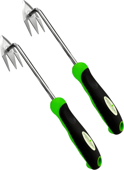 Root Weeder Tool with Ergonomic Handle - Stainless Steel Weed Puller for Planting, Weeding, Flower and Vegetable Care in Lawn Garden Yard | Rust Resistant