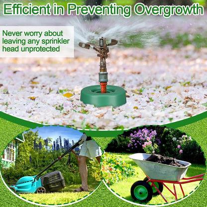 6 Pcs Sprinkler Head Protector Plastic Donut Guard for Lawn 1.8" ID 6" OD Fit Most Standard Pop-up Sprinkler Heads Against Lawn Mowers & Vehicles, Green