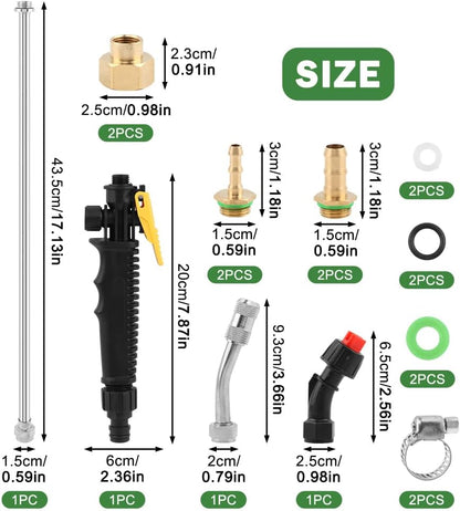 28" Stainless Steel Sprayer Wand with Shut-Off Valve & Quick Connector