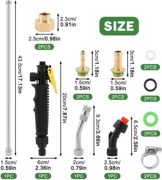 28" Stainless Steel Sprayer Wand with Shut-Off Valve & Quick Connector