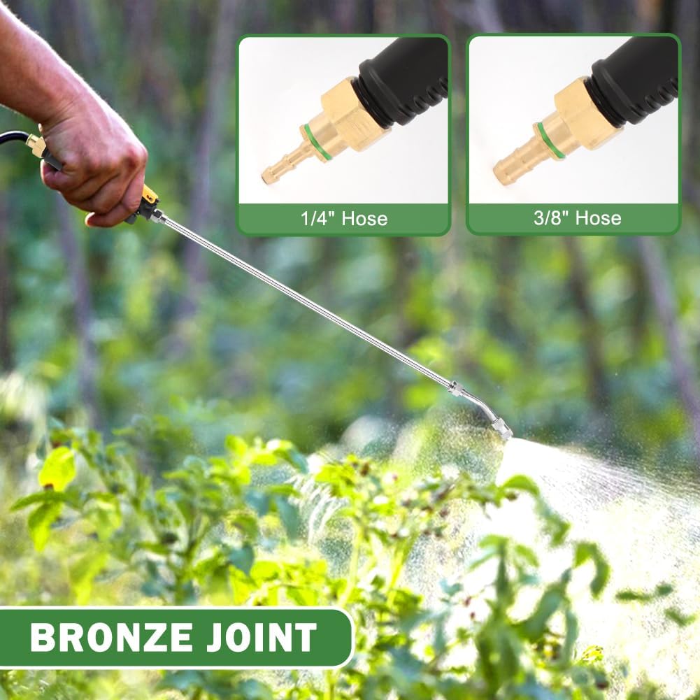 28" Stainless Steel Sprayer Wand with Shut-Off Valve & Quick Connector
