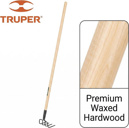 30024 Tru Tough 4-Tine Forged Cultivator, 5-Inch Head, 54-Inch Wood Handle