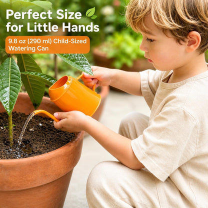 Tiny Montessori Metal Watering Can for Kids with Long Spout (Blue)