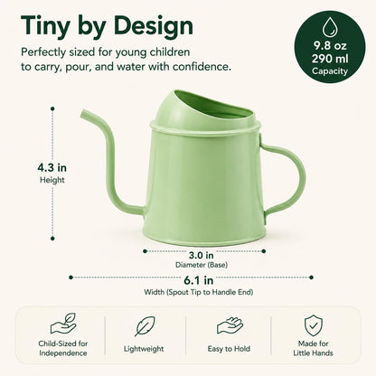 Tiny Montessori Metal Watering Can for Kids with Long Spout (Blue)