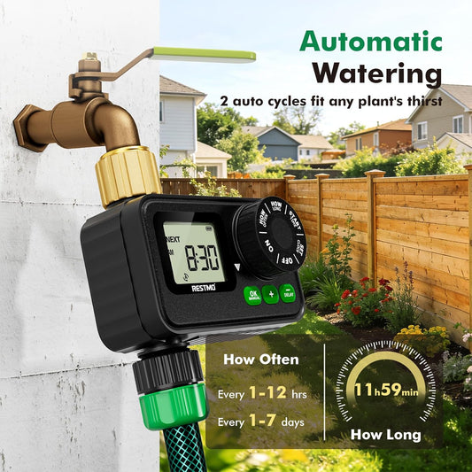 Sprinkler Timer for Outdoor Hose Faucet, Programmable Water Timer