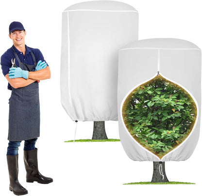 2 Pack Rounded Top Plant Covers Freeze Protection, 40"X47" Winter, White