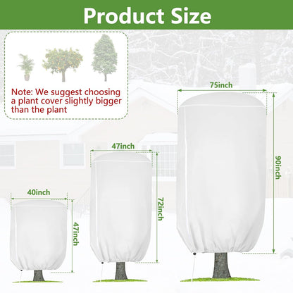 2 Pack Rounded Top Plant Covers Freeze Protection, 40"X47" Winter, White