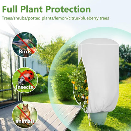 2 Pack Rounded Top Plant Covers Freeze Protection, 40"X47" Winter, White