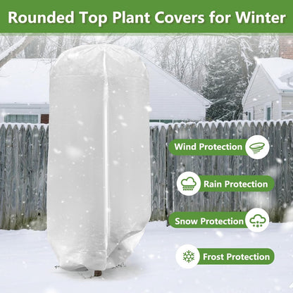 2 Pack Rounded Top Plant Covers Freeze Protection, 40"X47" Winter, White