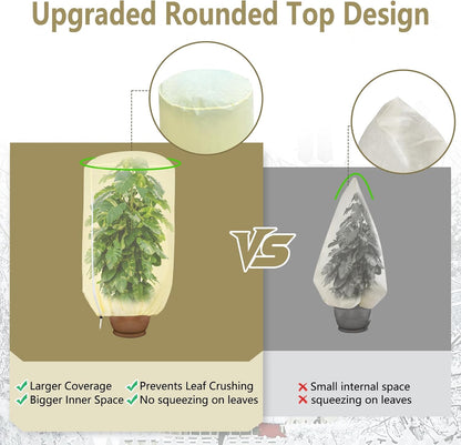 2 Pack Rounded Top Plant Covers Freeze Protection, 40"X47" Winter, White