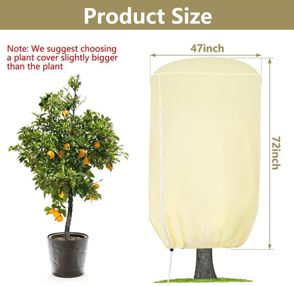 2 Pack Rounded Top Plant Covers Freeze Protection, 40"X47" Winter, White