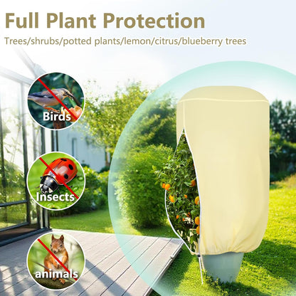 2 Pack Rounded Top Plant Covers Freeze Protection, 40"X47" Winter, White