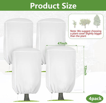 2 Pack Rounded Top Plant Covers Freeze Protection, 40"X47" Winter, White