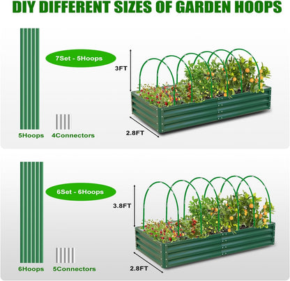 Garden Mesh Netting Kit, 10x30FT Black Ultra Fine Netting & 6 Sets 8FT Fiberglass Garden Hoops, Garden Netting with Frame for Raised Beds, Garden Hoops and Netting for Row Cover, Plant Insect Barrier